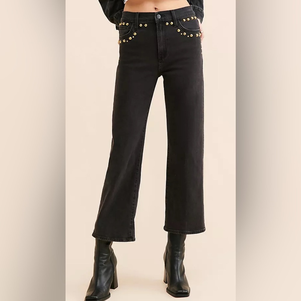 Joe’s Jeans The Blake Studded High Rise Wide Leg Crop Jeans | Billow | Size 29